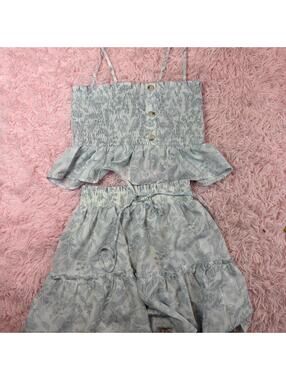 Paper crane blue floral 2 piece set. Size: S #floral #summer #jumpsuit